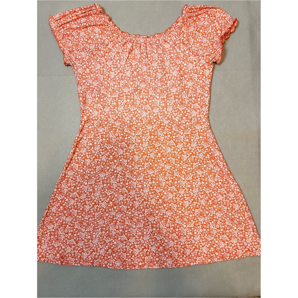 No Boundaries Coral Floral Button-Front Dress - Picture 5 of 5